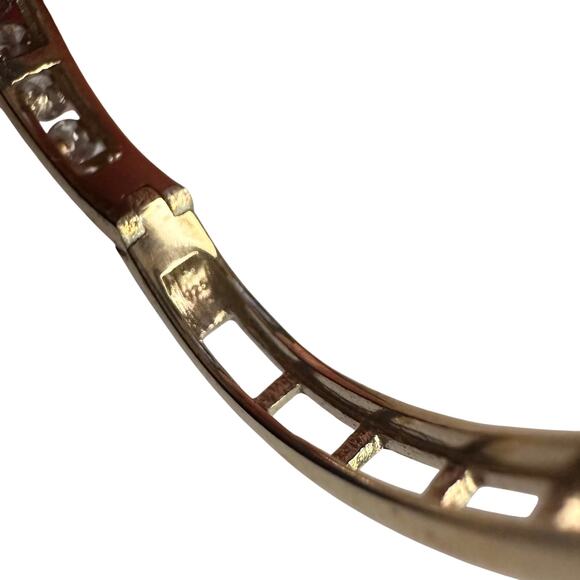 1.00 Carat Natural Diamond Hoop Earrings Gold Plate over Sterling Silver - Picture 5 of 11